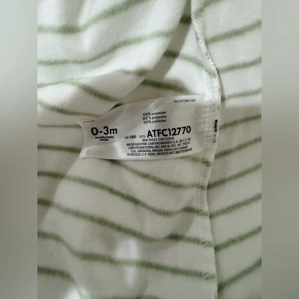 Striped White and Green Kids Pajamas